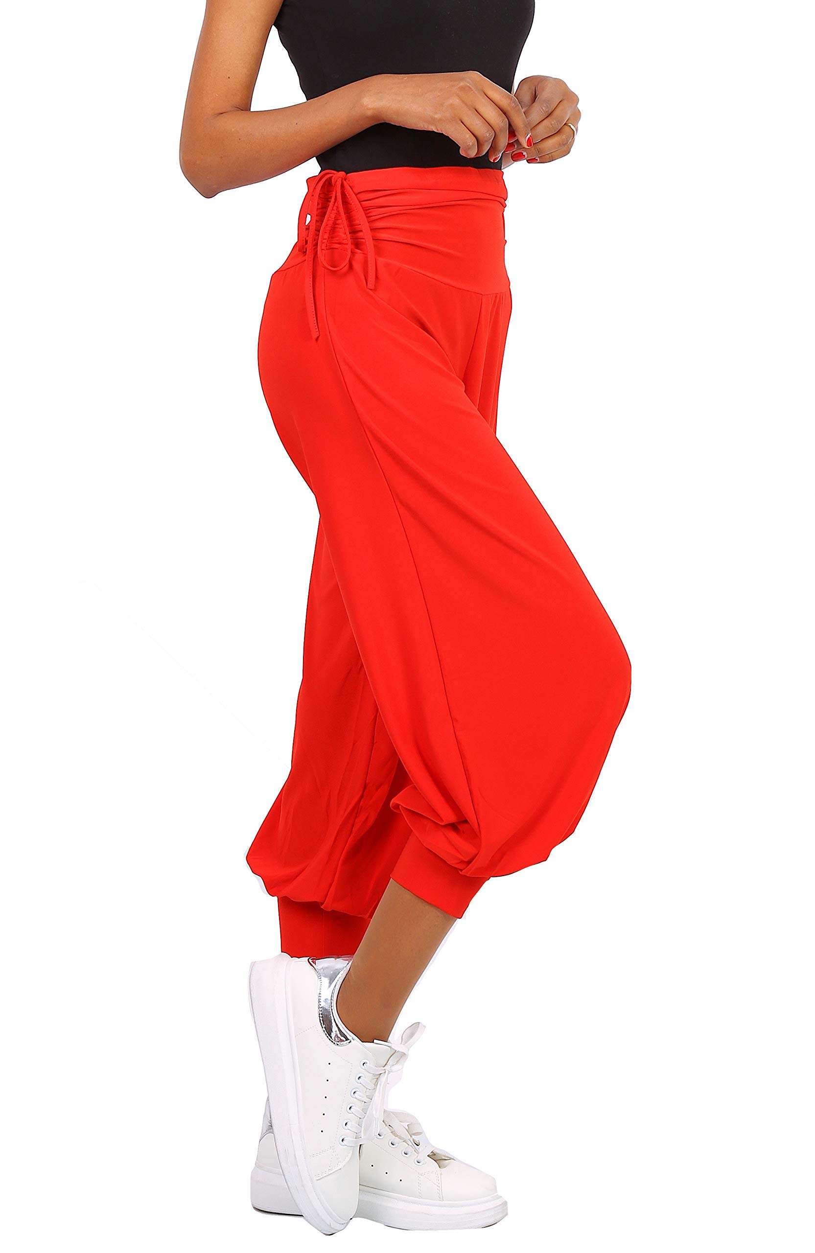 Pantalon de sport large KEL-P200 rouge confortable en taille unique pour femme - 2