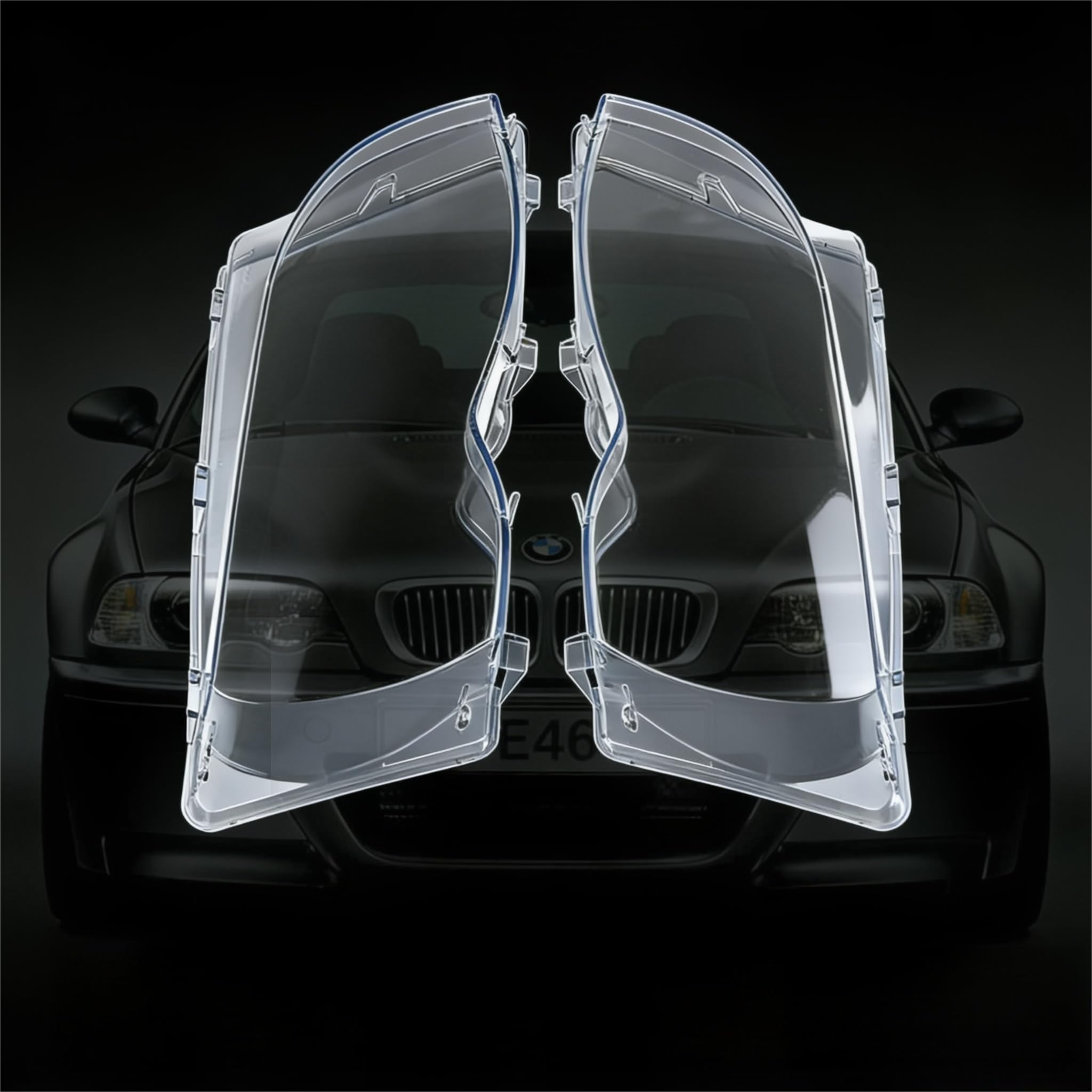 Faros Delanteros Para E46 4D 320i 325i 330i 325xi 330xi Años 2002 2003 2004 2005 Lente Transparente Repuesto Con Claridad Óptima Restauración Brillo Original