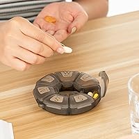 Vista 7 de Organizador semanal de píldoras redondo, de TPU gomoso, contenedor de píldoras de viaje de 7 días, con 7 grandes compartimentos, ideal