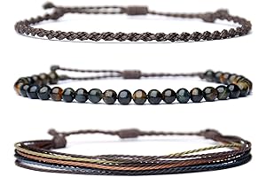 Handmade Natural Stone Beaded Healing Bracelet for Men