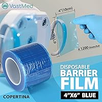 Vista 3 de 1 rollo (1200 hojas) película de barrera dental 4x6 por Vastmed Cinta de barrera de película de barrera para tatuaje médico dental - azul