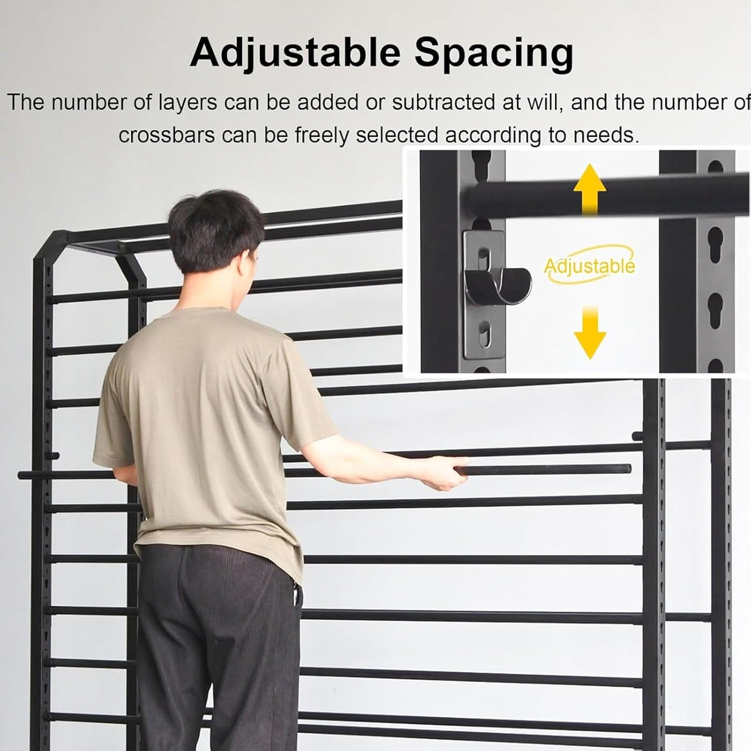 67-Inch Tall Fabric Storage Rack with Adjustable Hanging Rod, Heavy Duty Steel Organizer on Wheels for Vinyl, Leather, Window Film, and Wallpaper - 16 Rods