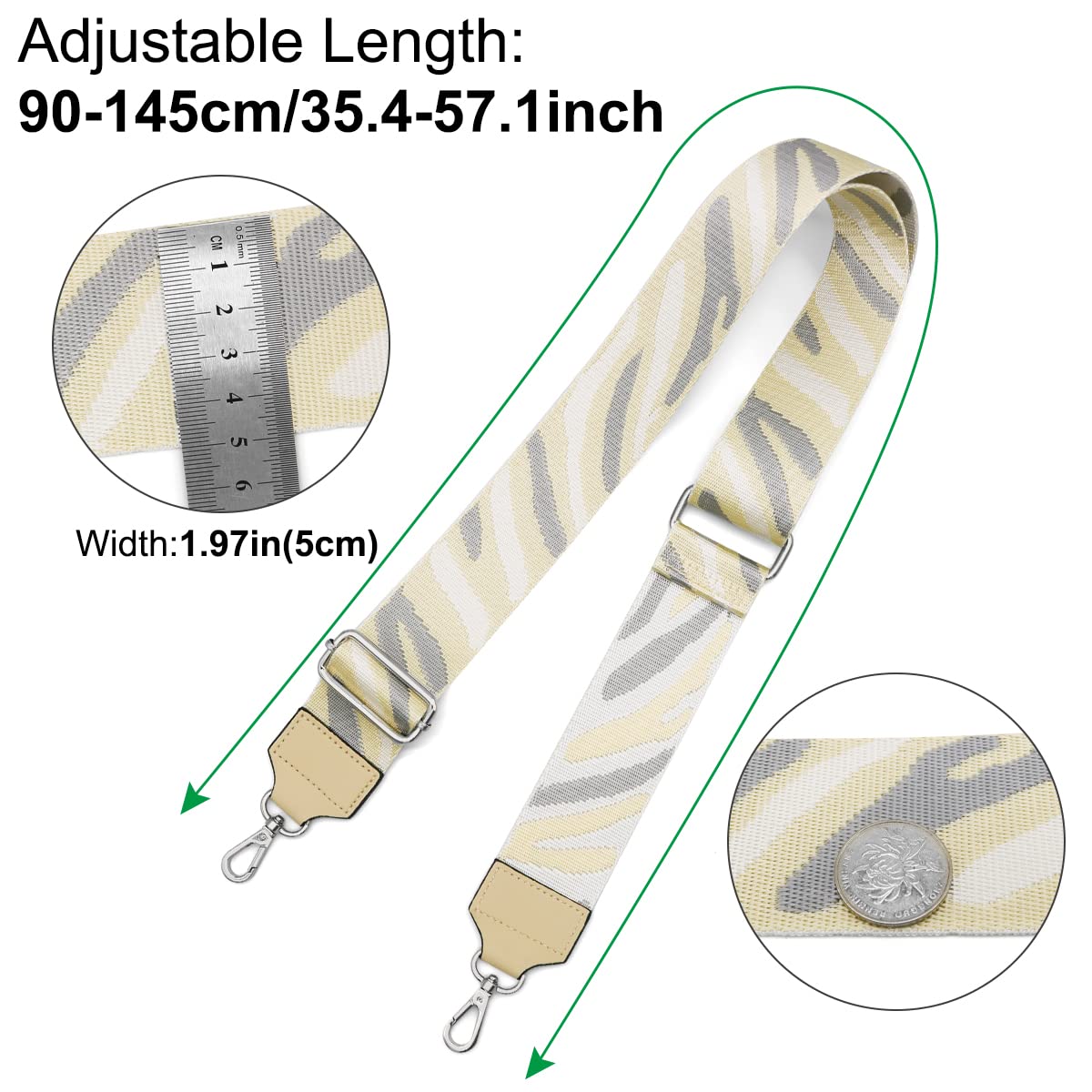 Tracolla Per Borsa Regolabile 80-140 Cm - Larga 5 Cm | Per Borsa A Tracolla E Crossbody | Design Moderno - Foto 5