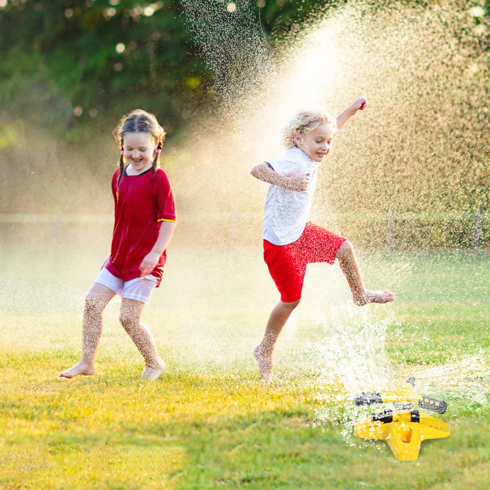 Irrigatori da giardino, irrigatore rotante automatico a 360 gradi con 3 bracci regolabili a spruzzo, facile da installare per innaffiare prati, piante e verdure, grande copertura