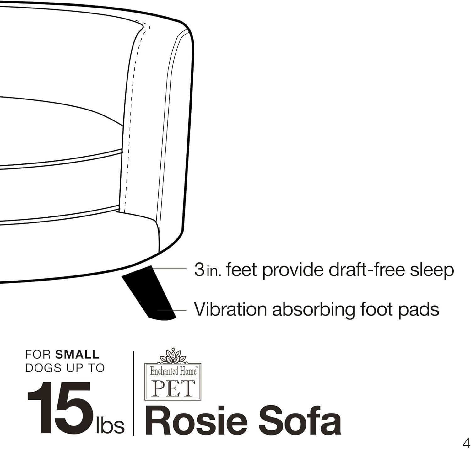 Enchanted Home Pet Rosie Sofa – Blush Pink : Pet Supplies