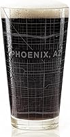 Vista 28 de ALBUQUERQUE NEW MEXICO Engraved City Street Map Beer Pint Glass Perfect Drinking Gift Idea & Unique Decor!