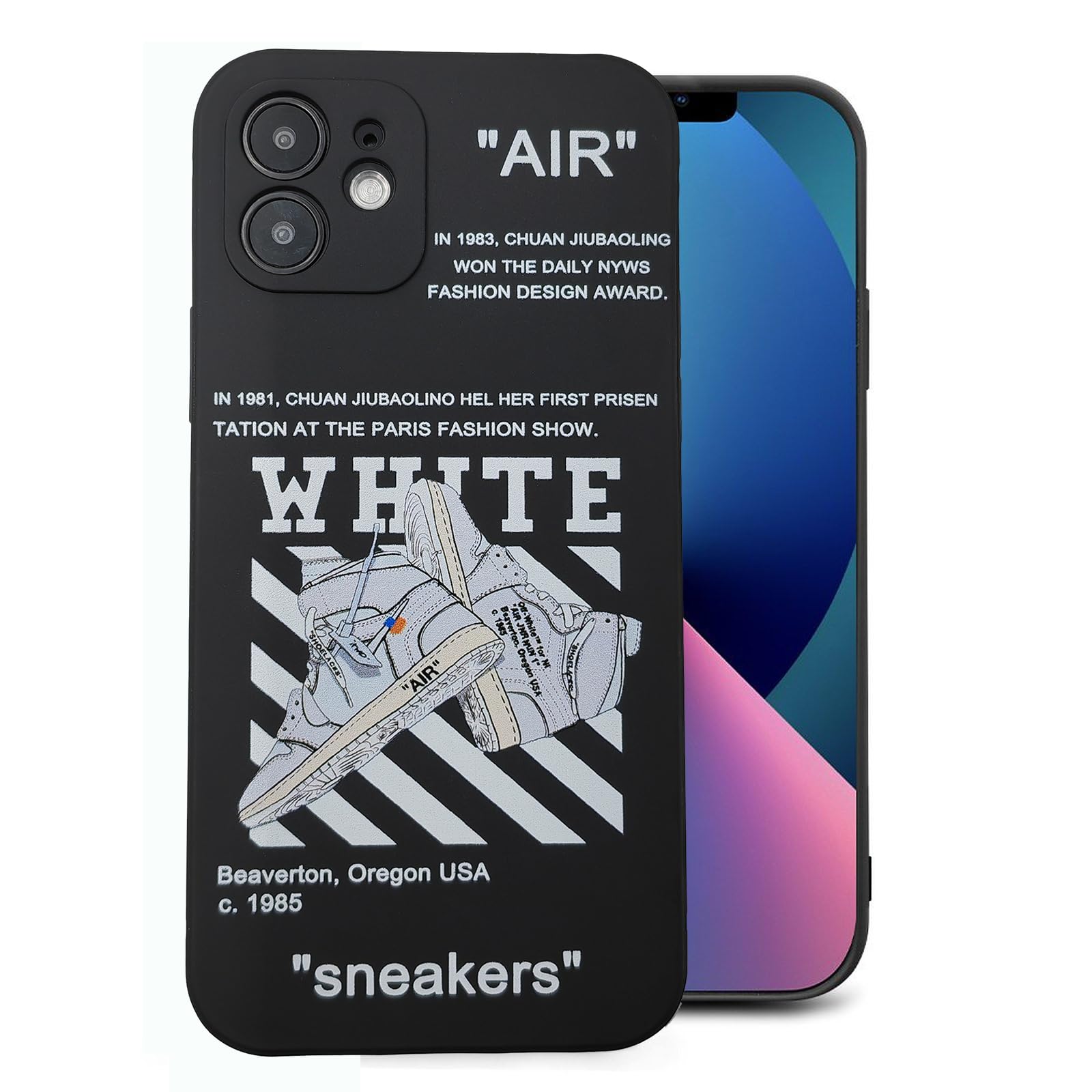 UIOREJXCAS Compatible for iPhone 11 case Basketball Sneaker Pattern Design Slim Soft Silicone Protection with for Cool iPhone 11 Phone Case Black for Men Women Boys Girls 6.1 inch