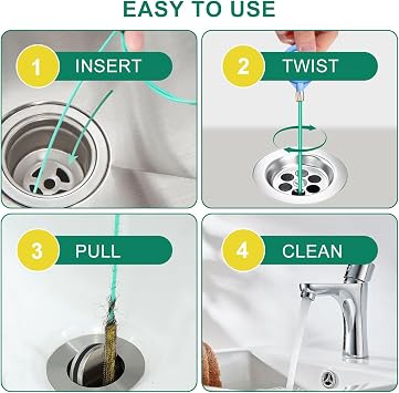 35 Inch Drain Snake Sink Unblocker Tool (5 Pack) – Heavy Duty Flexible Metal Drain Unblocker with Reinforced Micro Hooks for Unblocking Bathroom Sink, Shower, Bathtub Hair Clogs