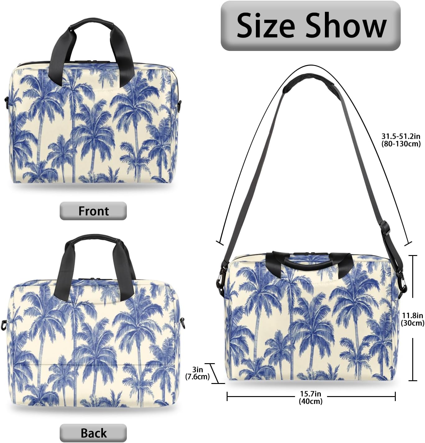 15 Inch Laptop Sleeve Case Waterprooof Computer Briefcase Messenger Bag with Shoulder Strap for Men Women
