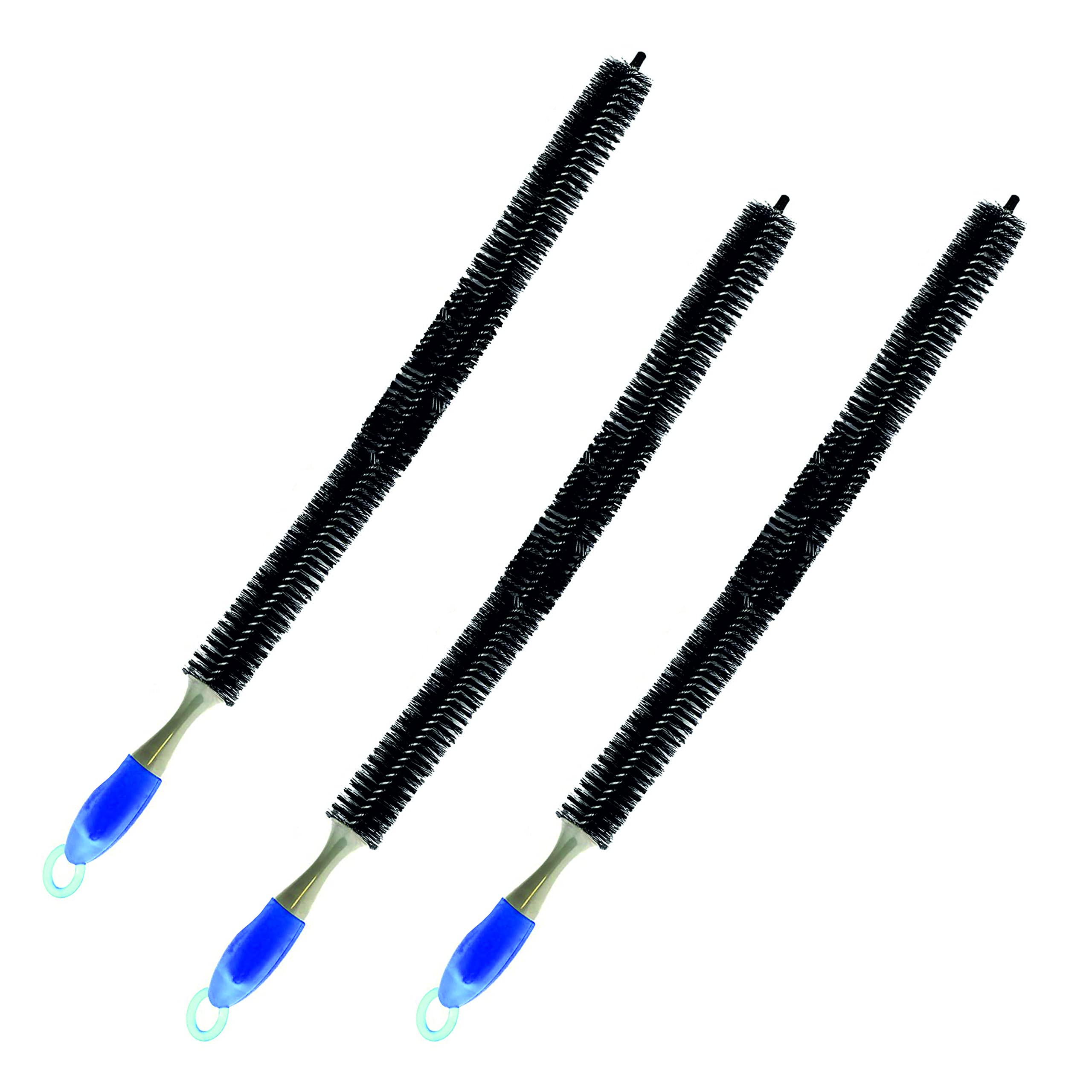 Sul 3 Pk Radiator Cleaning Brush Long Handle, Flexible Bendable Long Reach Bristle Brush Grip Handle Radiator Duster Cleaning Tool For Refrigerator, Washing Machine To Dirt Dust Lint Blockage–57 Cm (3 Pk)