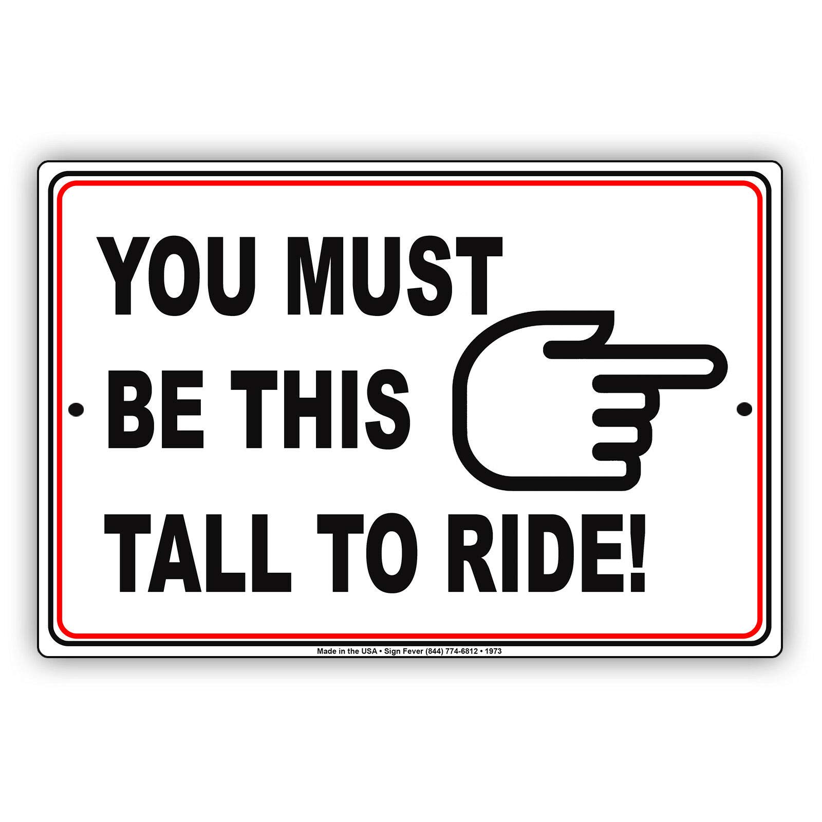 Inga You Must Be This Tall To Ride Roller Coaster Theme Park Tin Sign 8X12 Inch
