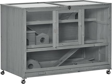 pawhut wooden hamster cage
