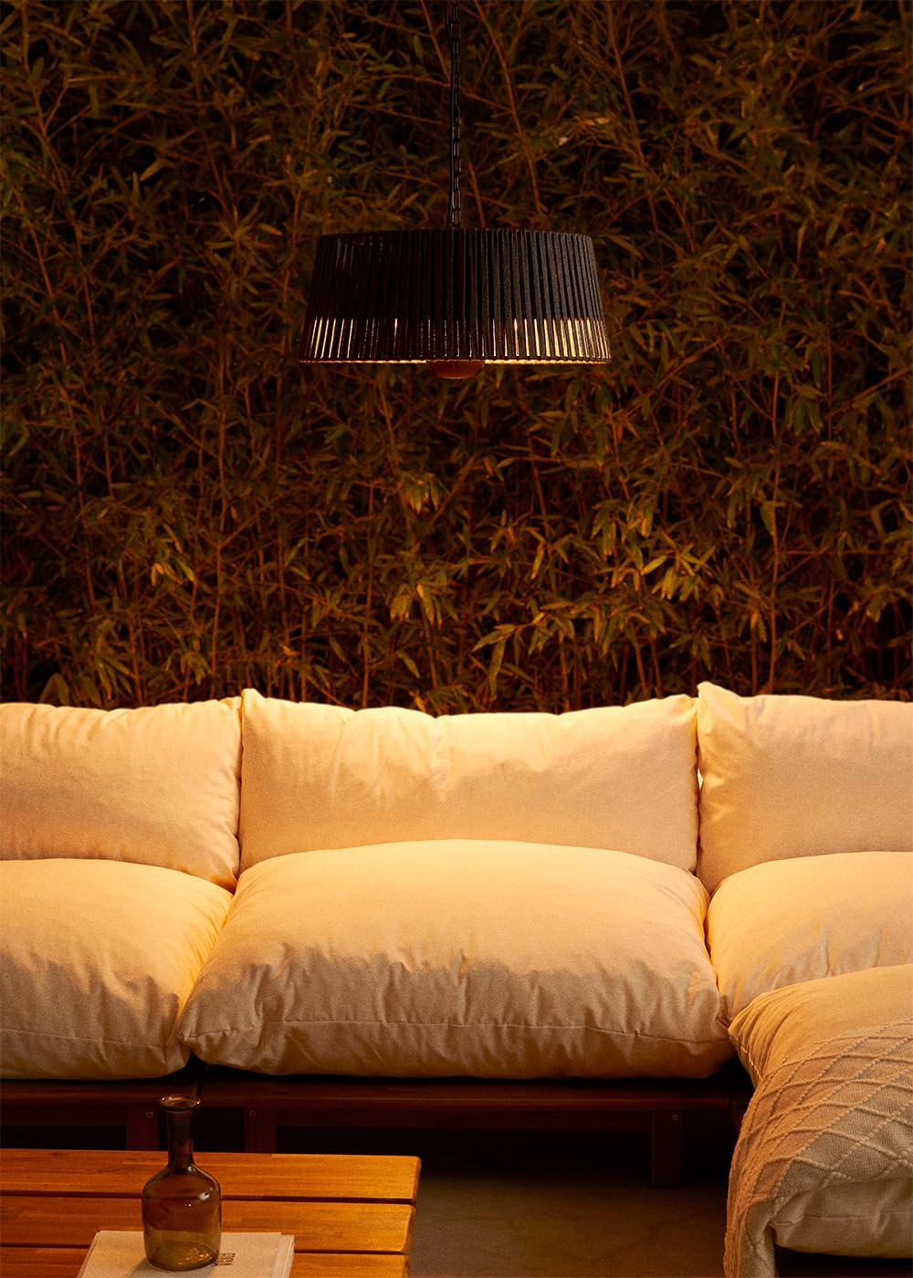 Halogen-Infrarot Heizstrahler 1800W Grau mit LED-Beleuchtung und Fernbedienung IP24 für Terrassen
