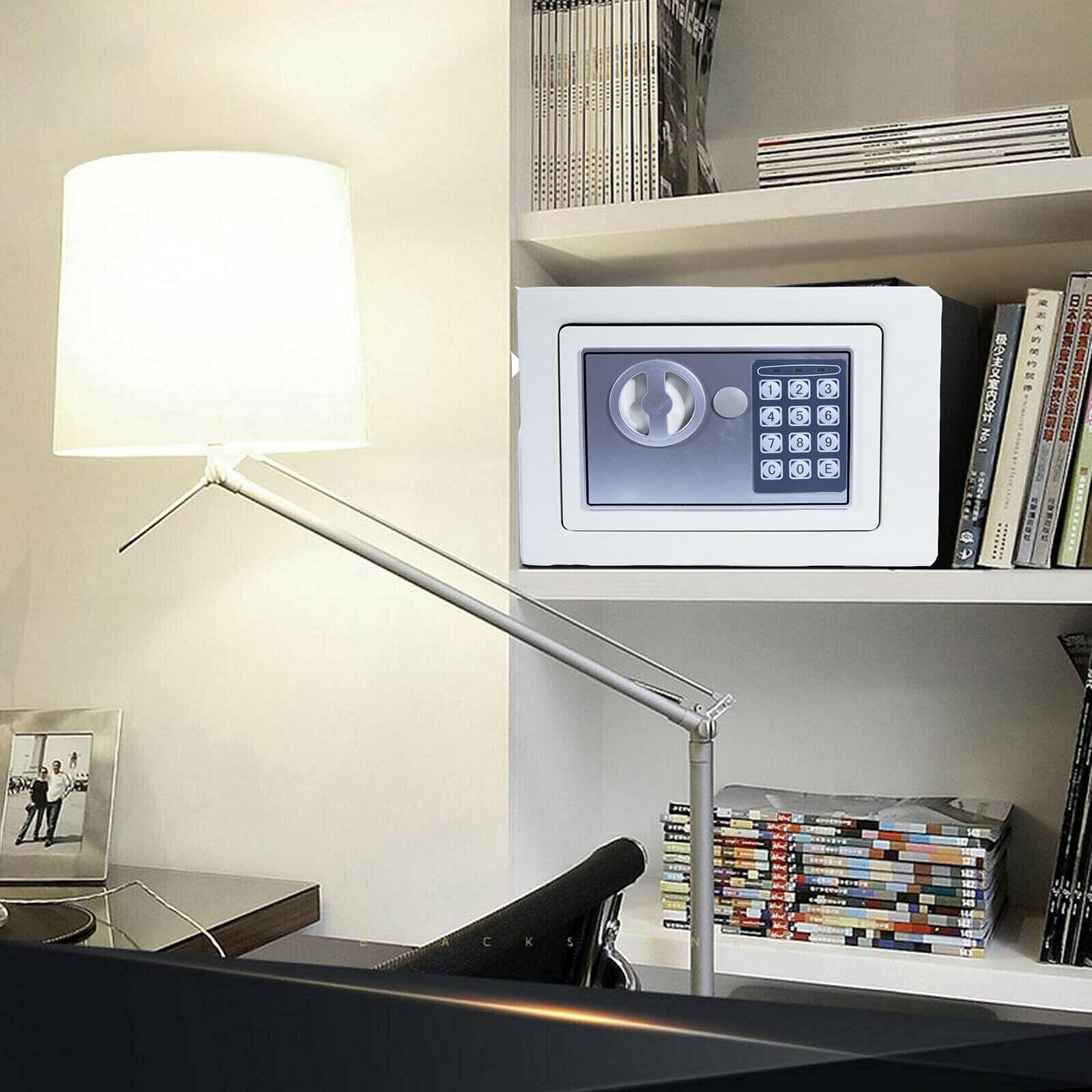 ZBZFGE Casseforti digitali per Hotel da 16 Litri Cabisafes in Acciaio (25X35X25Cm) Cassetta di Sicurezza/Bianco/4,6 L (17X23X17Cm)