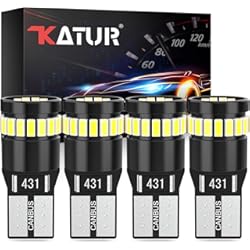 Led Intermitente Para Auto KATUR Bombilla LED 194 168 2825 W5W T10 24-SMD 3014 Conjuntos de Chips Bombillas LED CANBUS Sin Errores para el Domo del automóvil Mapa de cortesía Puerta Luces de matrícula (4 Piezas, Blanco)