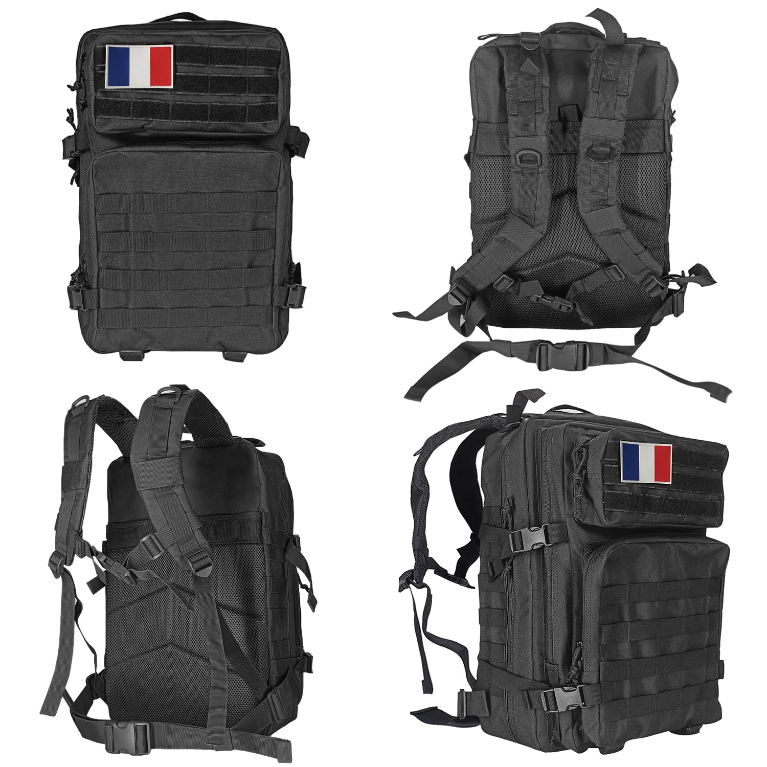 Oreunik Sac à dos Tactique Militaire 45L Sac à dos Molle Etanche Grand pack d'assaut pour le Trekking en Plein Air, le Camping, la Randonnée, etc.
