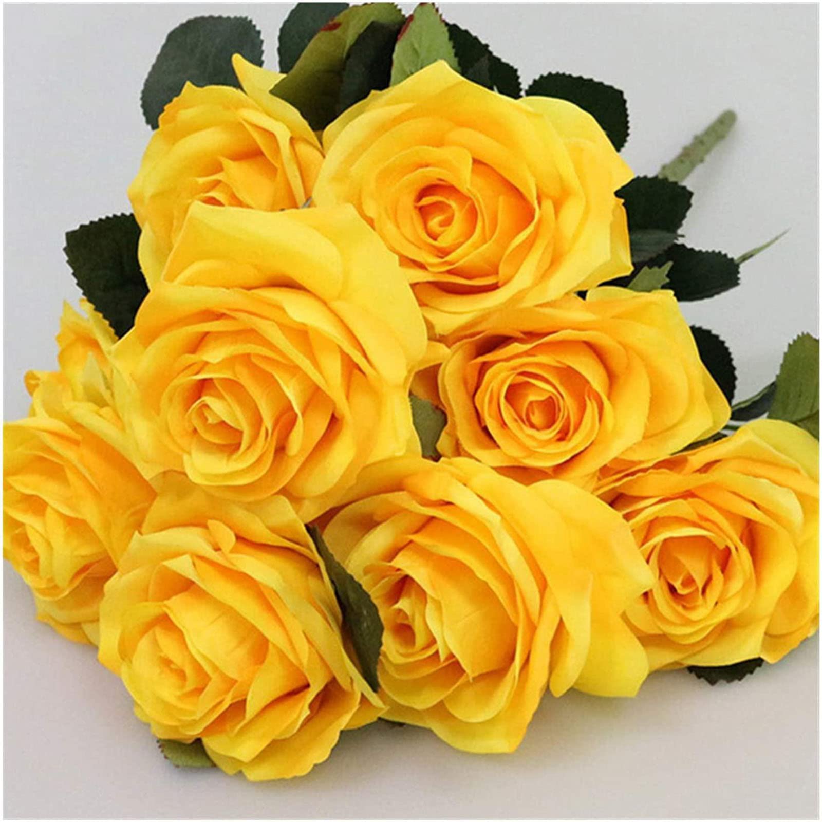 XDLEDMKIZ Artificial Flowers 1 Bunch French Rose Floral Bouquet Plastic Flowers Arrange Table Daisy Wedding Party Accessory Fake Flowers