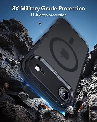 Vista 181 de ESR Funda para iPhone 15 Pro Max, compatible con MagSafe, de grado militar, negro transparente