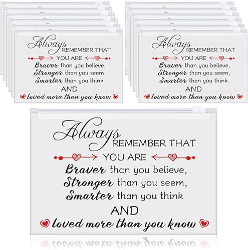 Sunnyray 60 bolsas de maquillaje a granel, bolsas de regalo inspiradoras para mujeres, bolsa de cosméticos de EVA con cremallera para regalos de