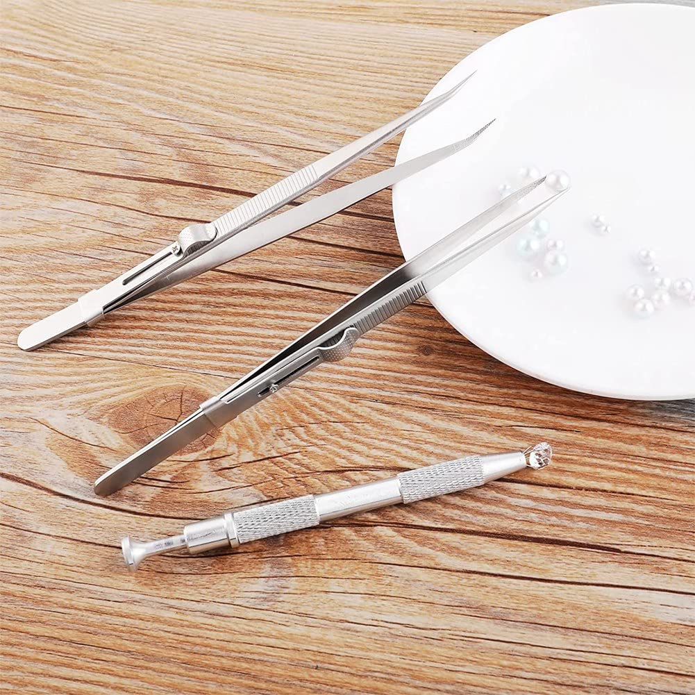 3 Pinze Raccolta Piccoli Oggetti - In Acciaio, Per Perle E Elettronica - Foto 5