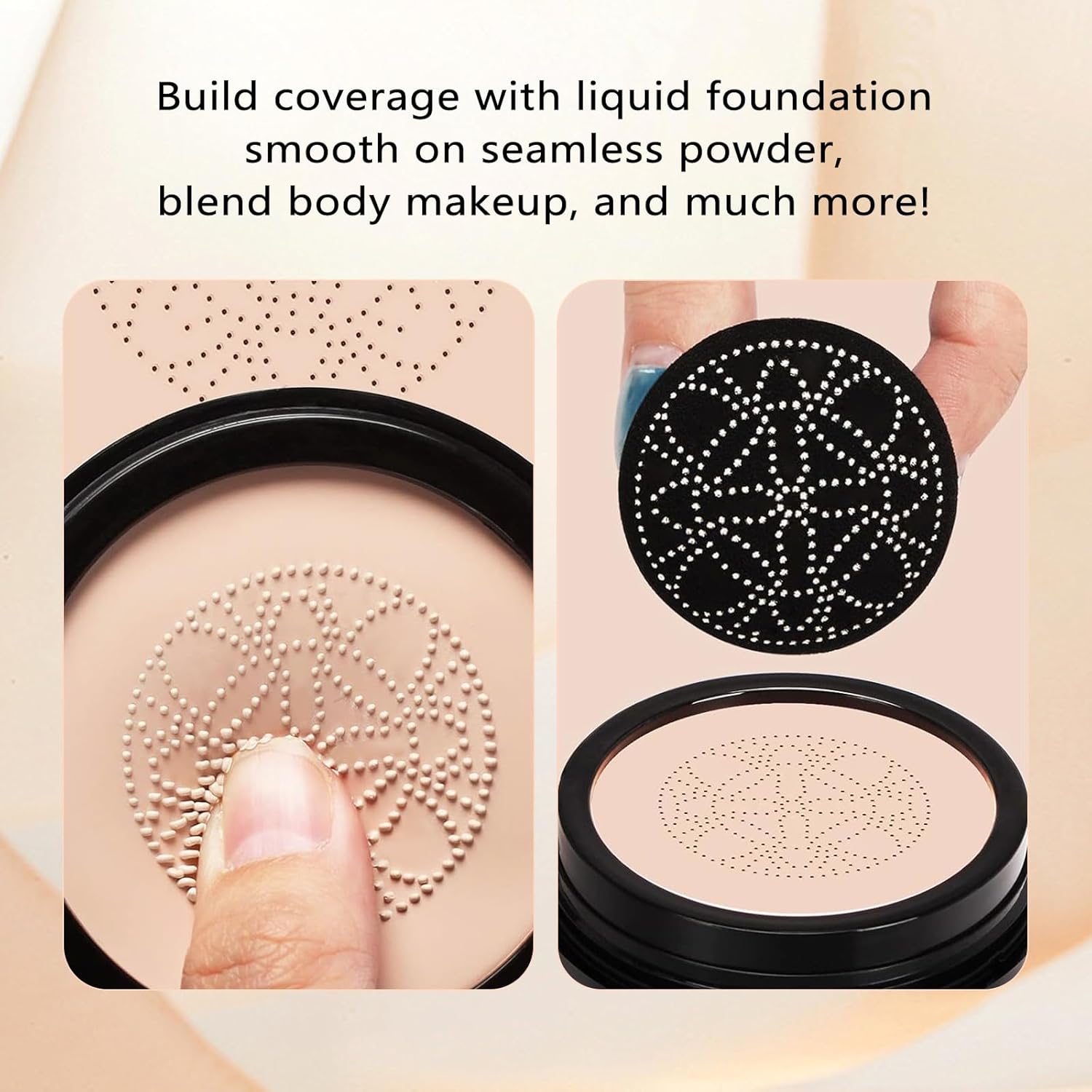 Luvie Glow Foundation Cushion, Mushroom Head Air Cushion CC Cream Foundation, Full Coverage Foundations for Mature Skin, BB Cream for All Skin Types (Warm, 0.64OZ) - Image 5