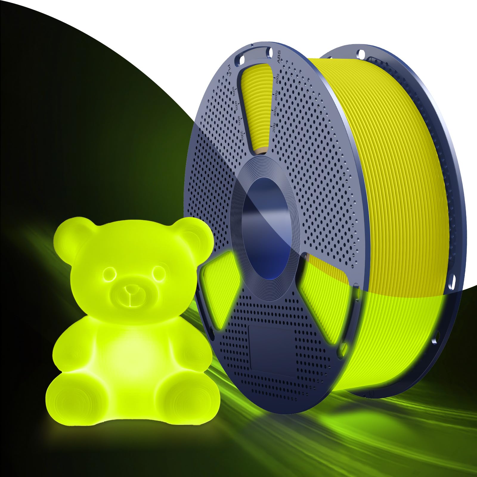 SUNLU PETG Glow in Dark Filament,1kg(Yellow,Glow Yellow)