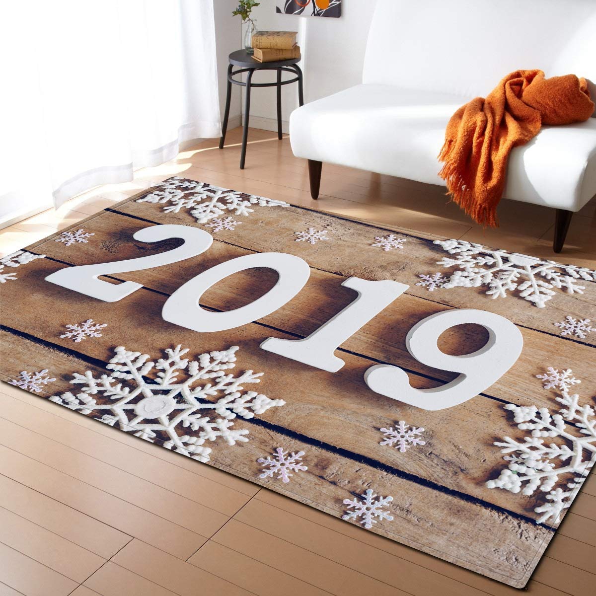 Tapis de sol salon flocon de neige pour une ambiance cocooning de lecture