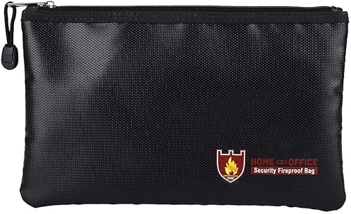 Yosoo Bolsa de documentos Maletín resistente al fuego A4 portátil para uso en la oficina en el hogar, pasaporte, certificados de dinero, portátil