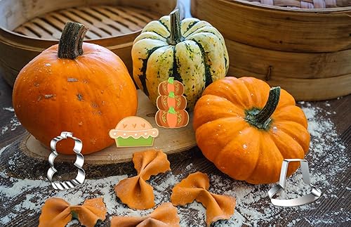 Miniatura 4 de Hying Juego de 6 cortadores de galletas de Acción de Gracias para niños, para hornear, hojas de acero inoxidable, cortadores de galletas de día de
