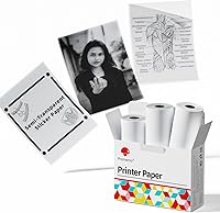 Vista 13 de Phomemo Papel Térmico Autoadhesivo Blanco, Etiqueta Adhesiva Brillante Imprimible para Phomemo M02/M02 Pro/M02S/P2S/M03/M04S Mini Impresora