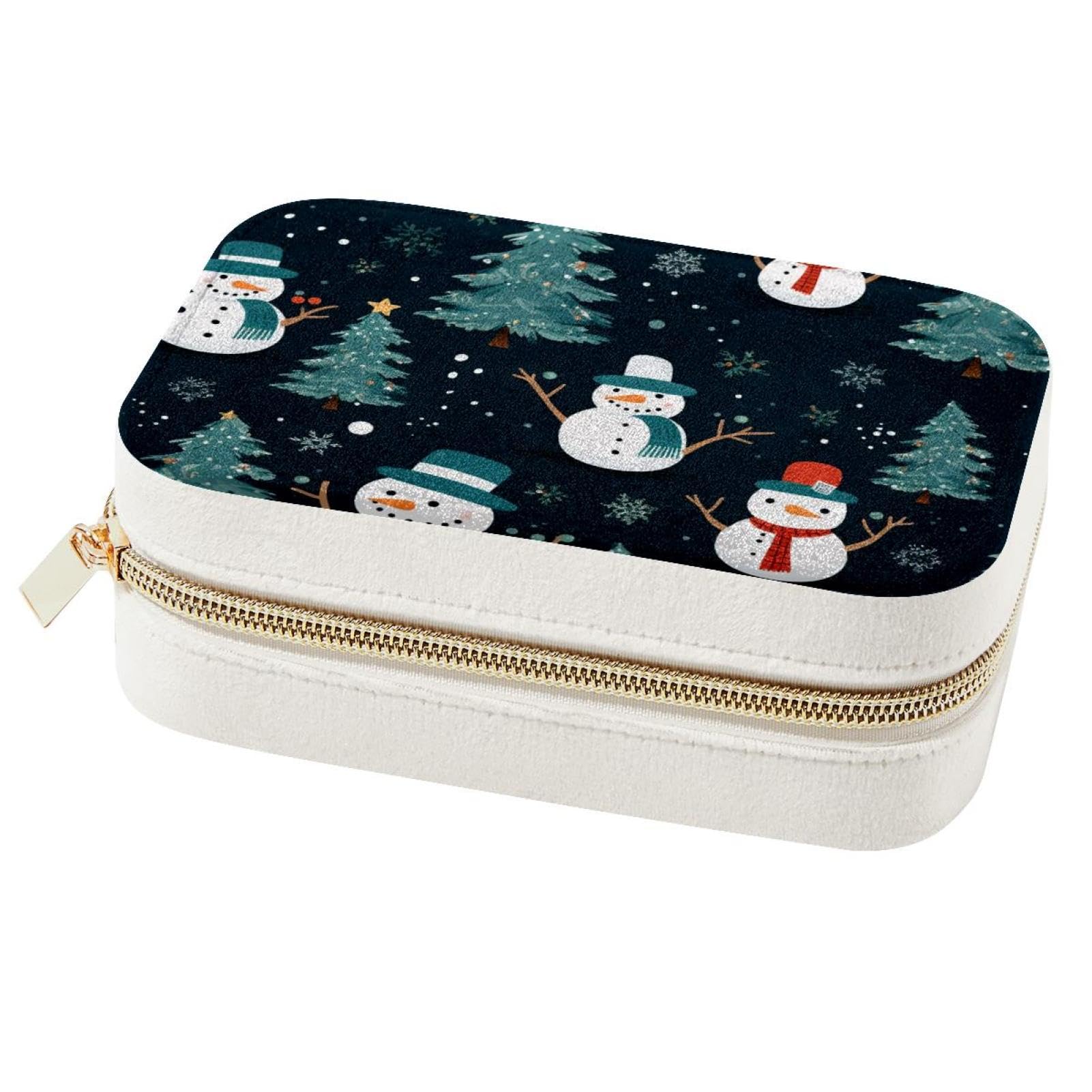 Boîte à bijoux bonhomme de neige Noël K pour bagues et colliers