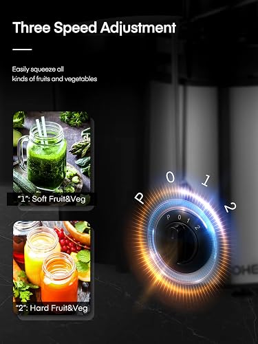 FOHERE Centrifugeuse Extracteur de Jus pour Fruits et Légumes 800W Max - 3