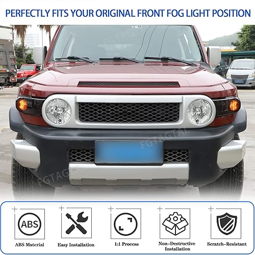 Miniatura 4 de Cubierta de luz antiniebla delantera ahumada para Toyot@ FJ Cruiser 2007-2021, parachoques delantero de conducción antiniebla, cubierta de moldura