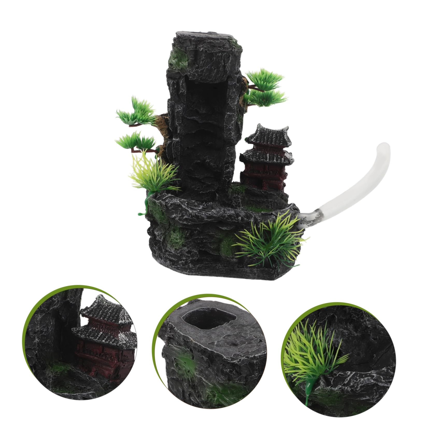 Toddmomy Decoraciones de Acuario Roca de Montaña de Resina Artificial Hogar Oficina Cascada Pequeña para Acuario Decoración de Roca Artificial para Pecera Escondite para Peces