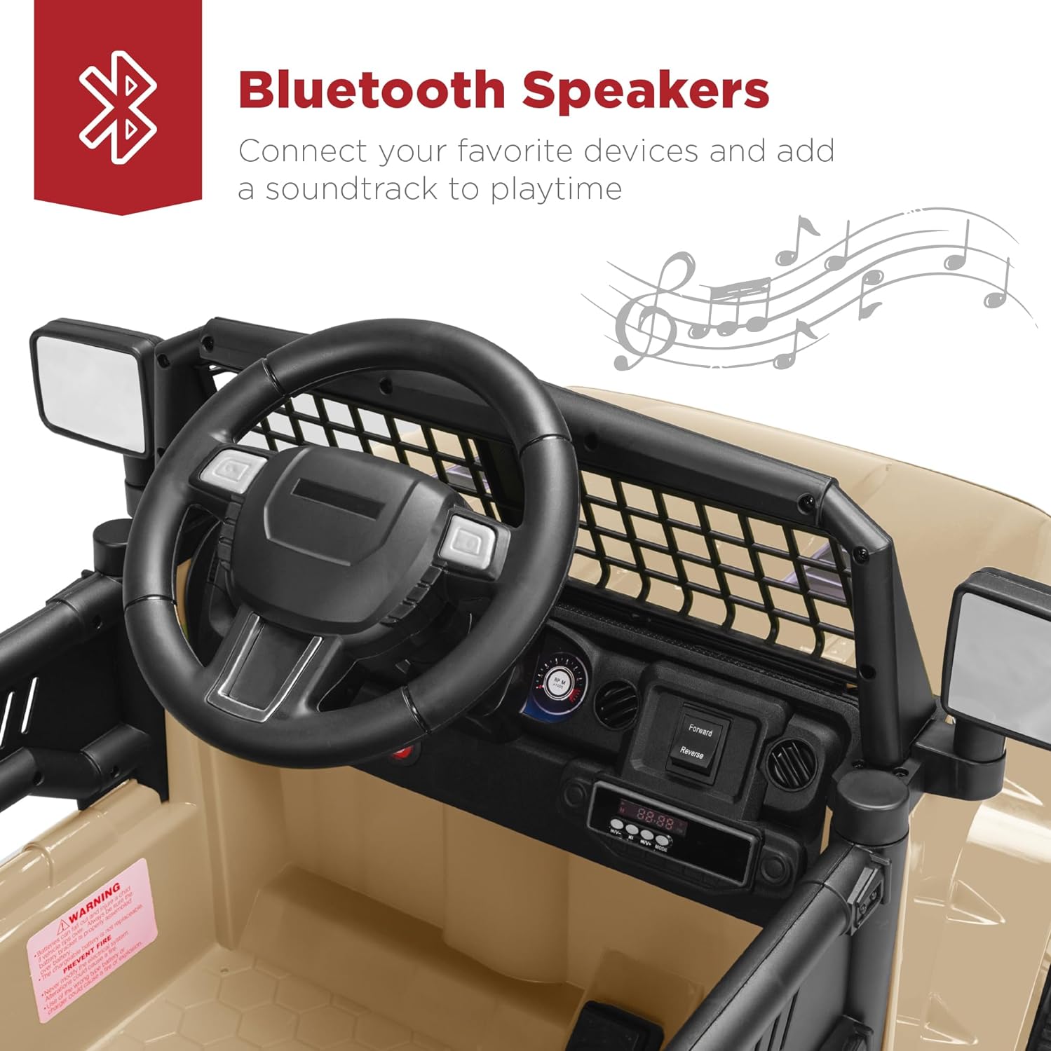 Sand 12V Kids Ride-On Truck with Remote Control and LED Lights