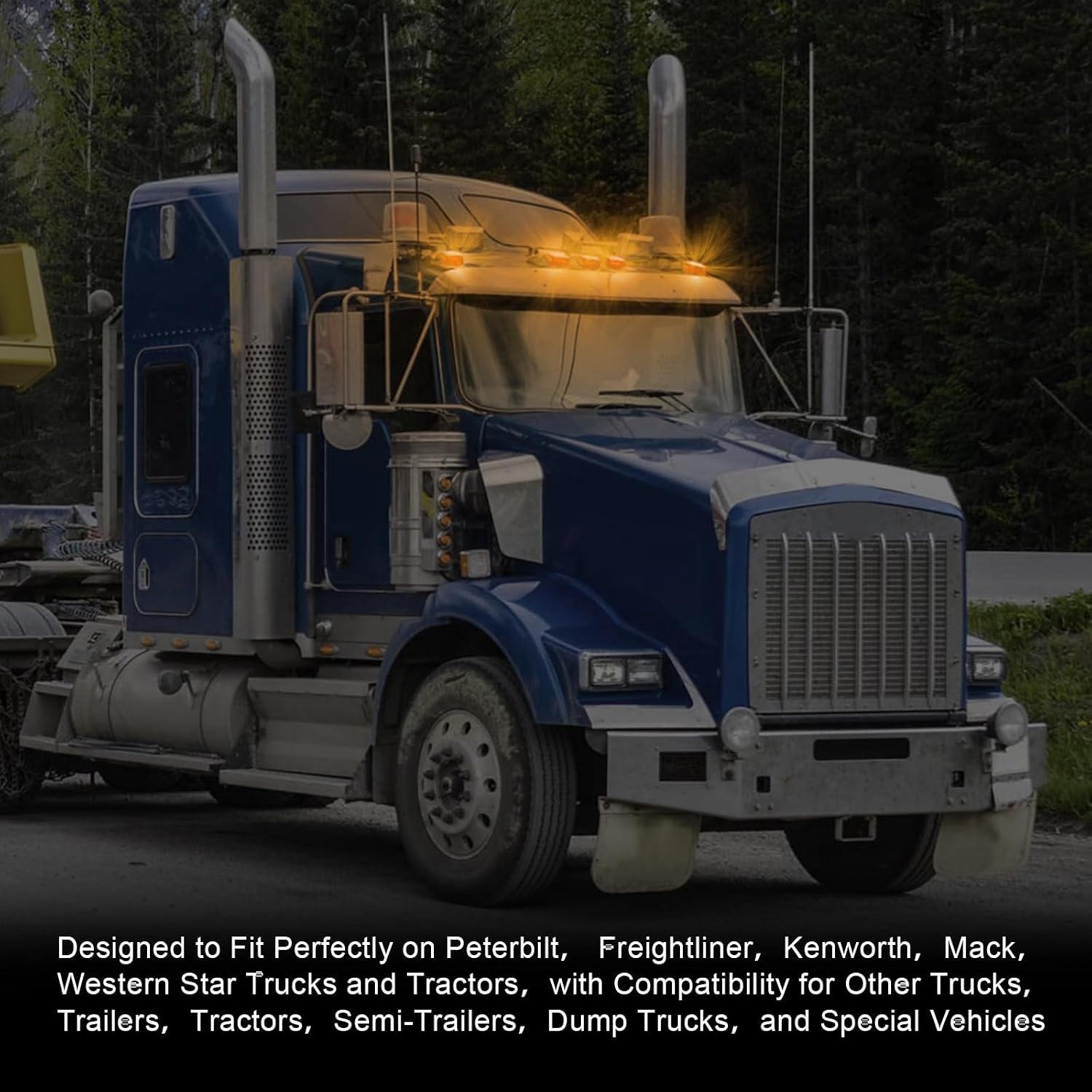 31 LED Amber Lights Clear Lens Cab Marker Lights, Waterproof Roof Running Lights for Peterbilt, Kenworth, Freightliner, Western Star, Mack, International, Paccar Trucks & Trailers