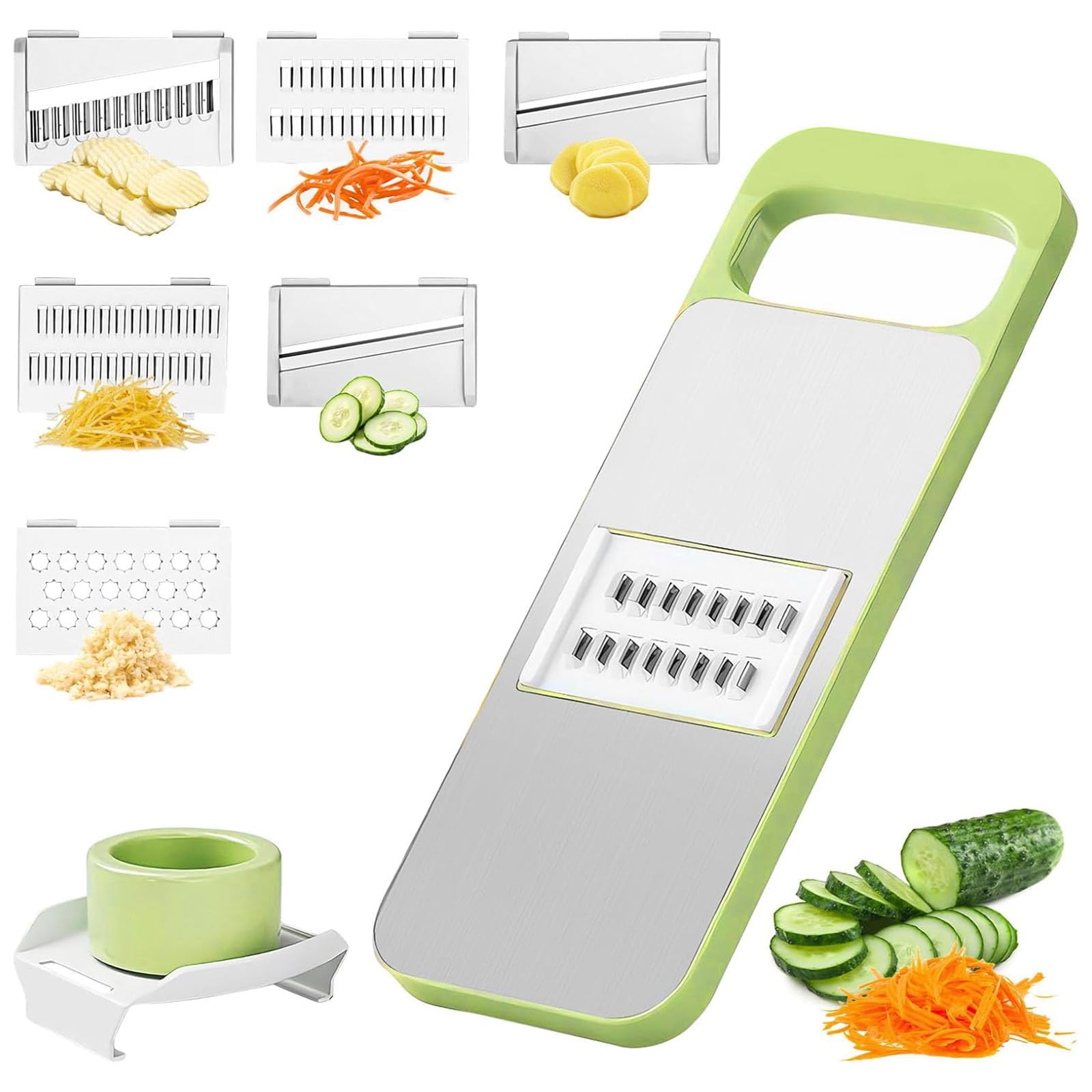 Karottenreibe Möhrenreibe Karotten Schneider Julienneschneider Schnittbreite aus Kunststoff, Enthält 6 Klingen, geeignet für unterschiedliche AnforderungenKüchenhelfer, perfekt für Gemüse und Salate Küche, Haushalt & Wohnen