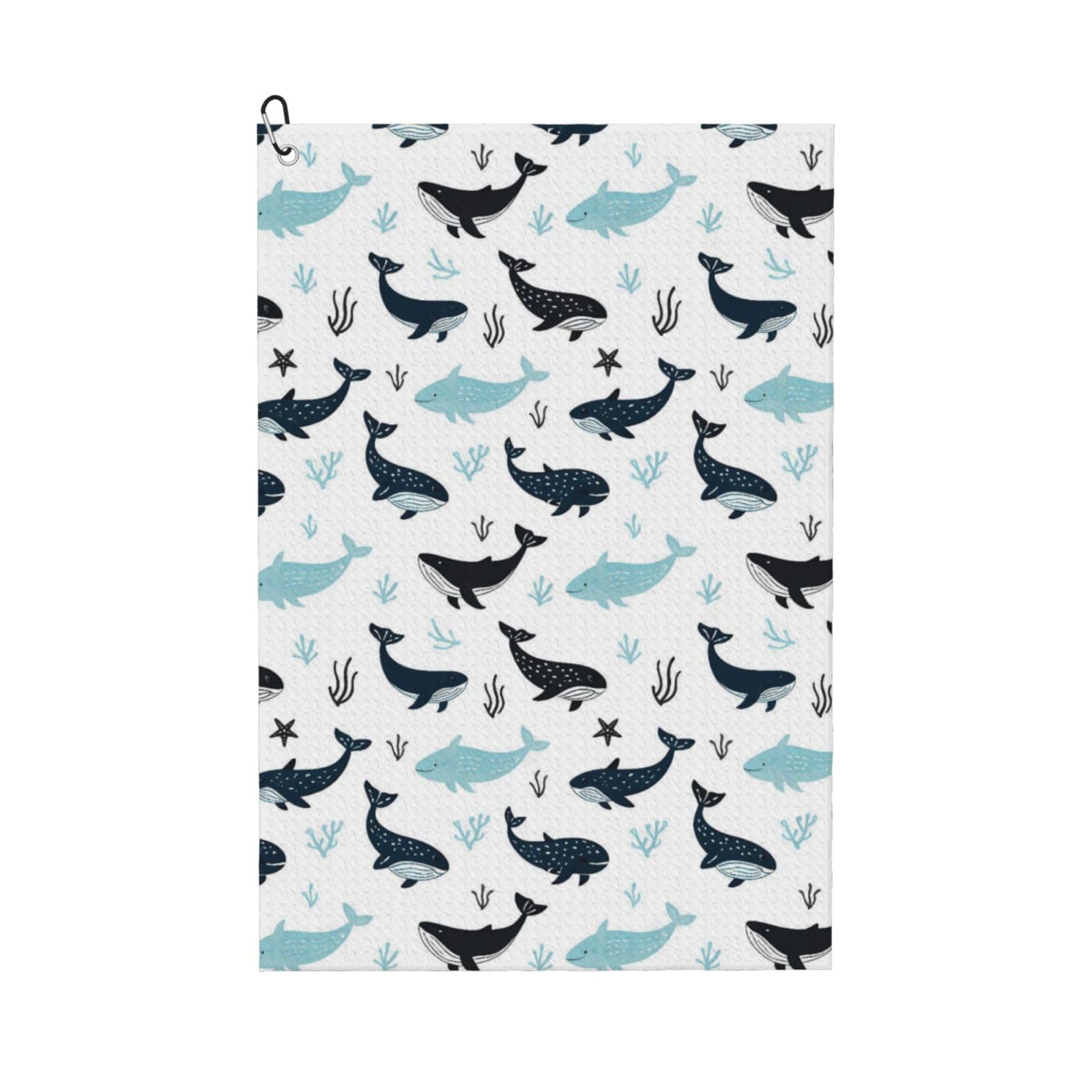 Oudrspo Cute Cartoon Whale Multi-Functional Golf Towel | Absorbent Quick Drying 16x24in