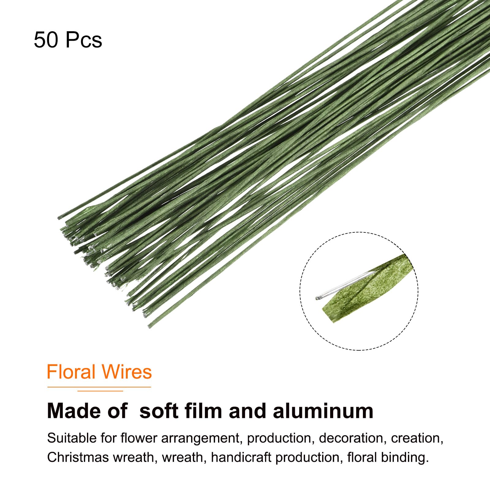 Sourcing Map Lot De 50 Tiges De Fil De Fil De 40,6 Cm De