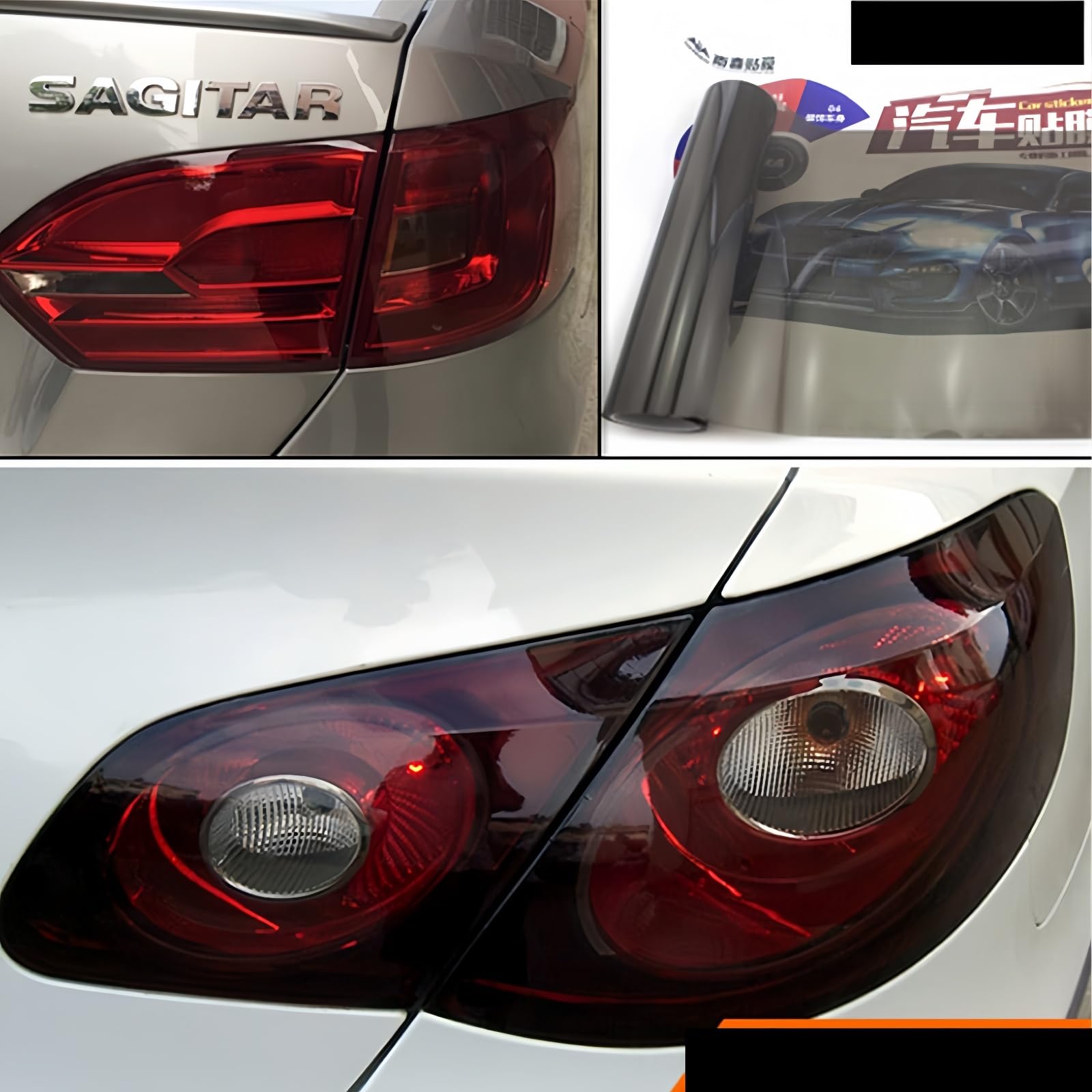 NewL 12 bij 48 inch Zelfklevende Auto Tint Koplamp Achterlicht Mistlamp Vinyl Rook Film Stickervel Cover (Zwart, 30cm x 120cm