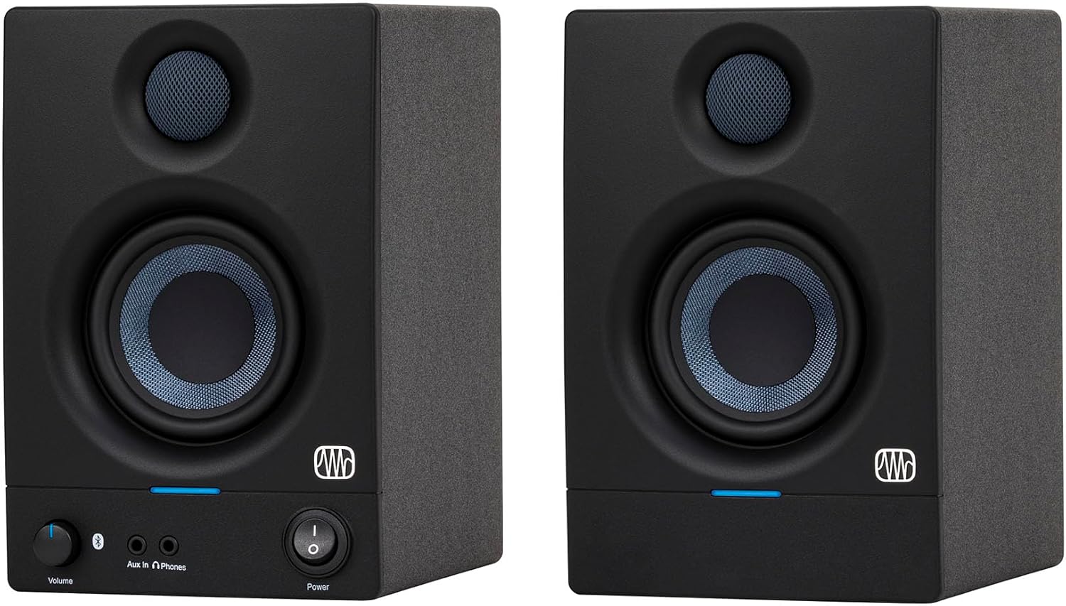 Audiosavings Bundle: Pair Presonus Eris 3.5BT 2nd Gen 3.5" Studio Monitors Speakers w/Bluetooth Bundle with Rockville PRO-M50 Studio Headphones w/Detachable Coil Cable, Case+Extra Ear Pad (2 Items)