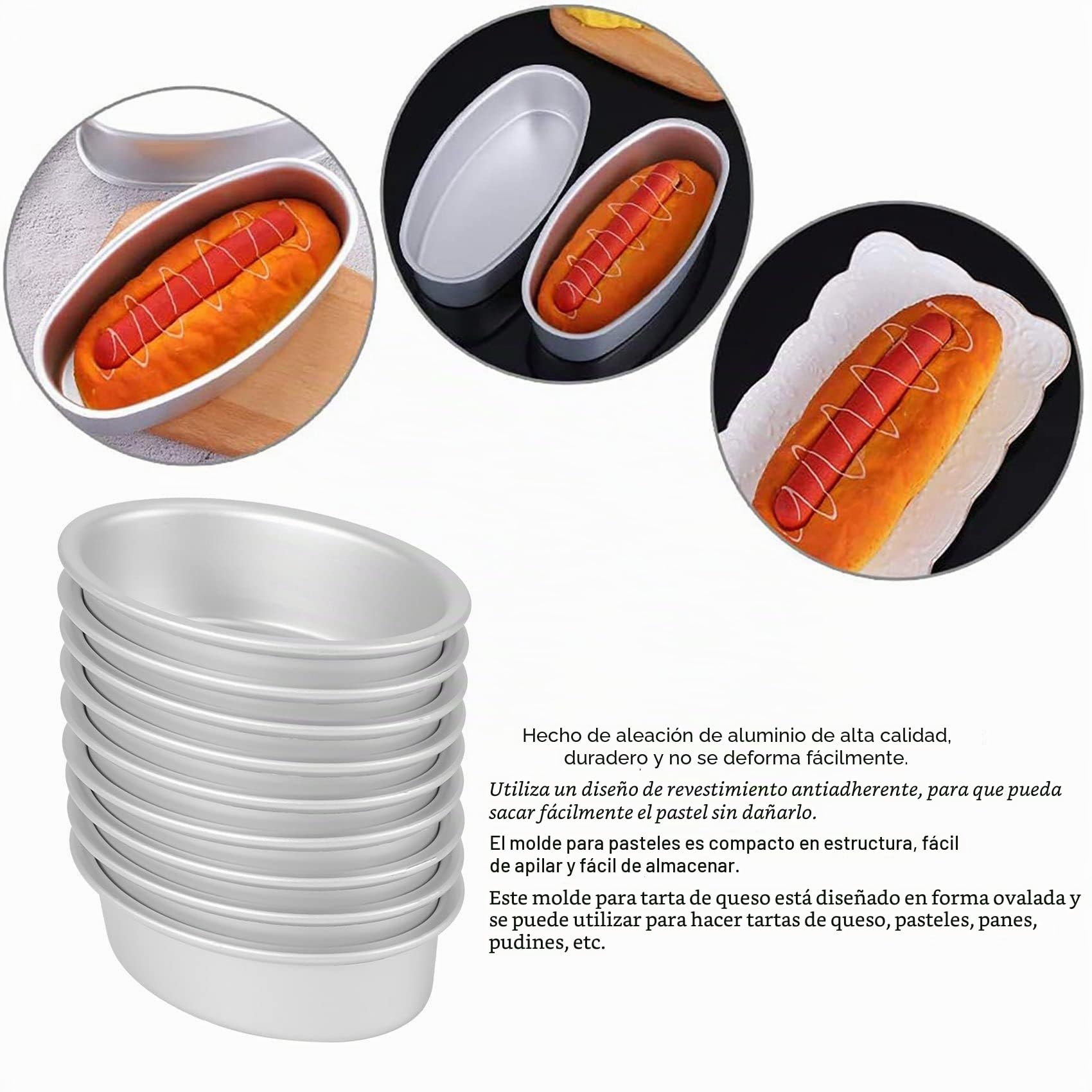 10 unidades mini ovalada forma de huevo de aleación de aluminio metal sartén molde pastel molde pan pastel pastel soporte pudín