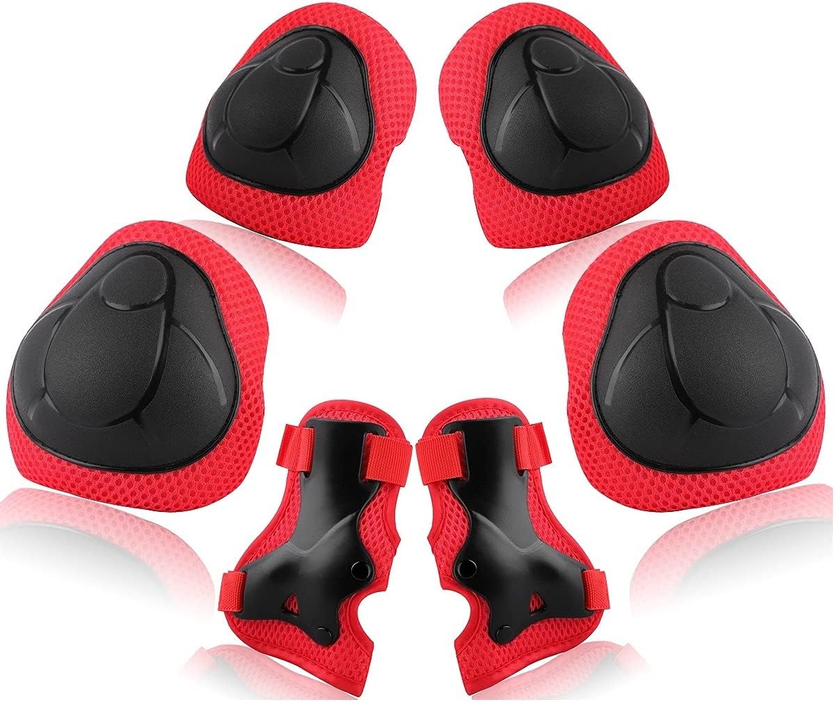 Wemfg Kids Protective Gear Set Knee Pads for Kids 3-14 Years Toddler Knee and Elbow Pads with Wrist Guards 3 in 1 for Skating Cycling Bike Rollerblading Scooter : Sports & Outdoors