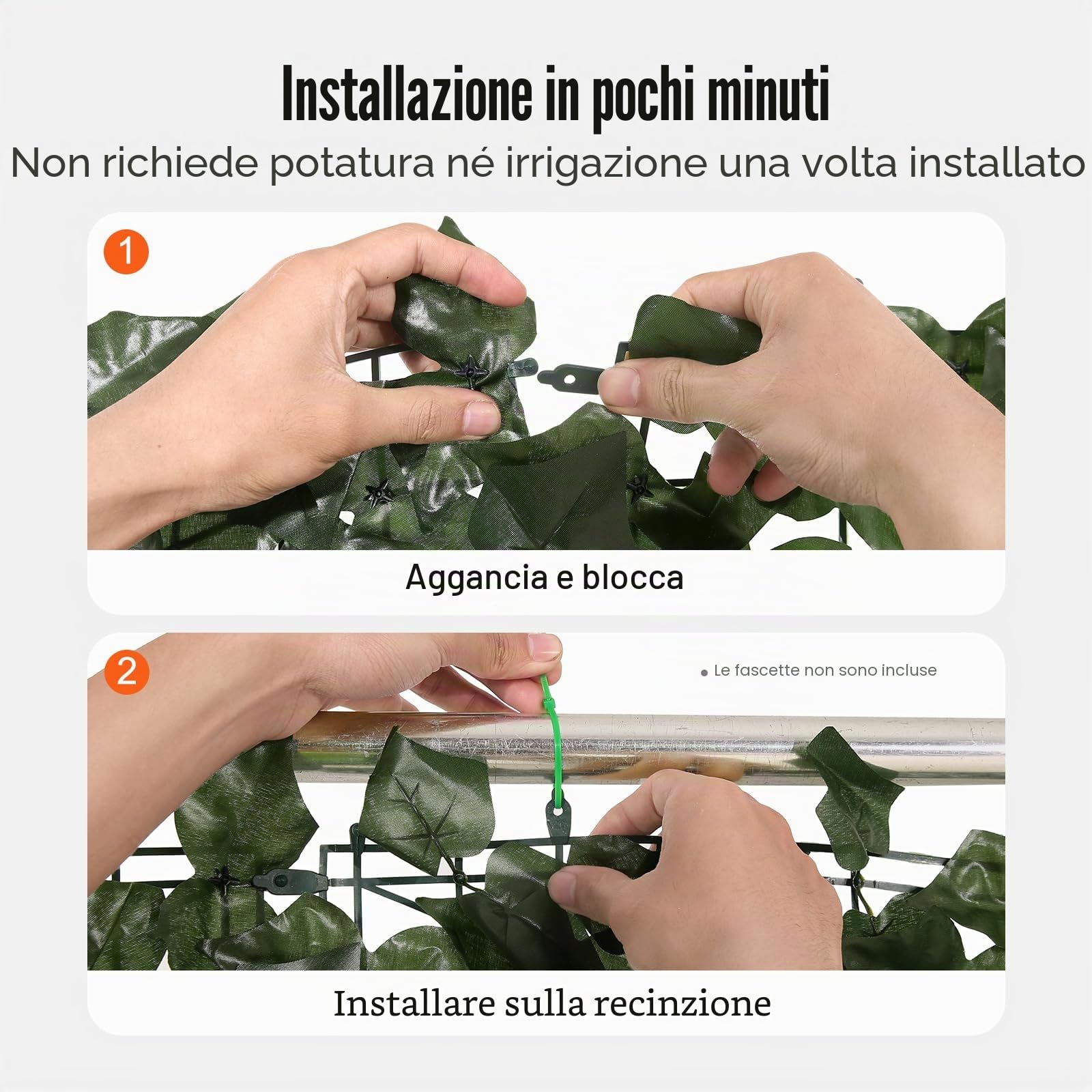 VEVOR Siepe Artificiale 150x249 cm Recinzione Privacy Edera Artificiale Recinzione Privacy Rete Giunto Rinforzato Decorativo Foglie Finte per Giardino, Cortile, Balcone, Terrazza