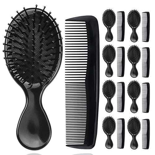Gisdo Juego de 50 peines de pelo a granel, cepillo desenredante de viaje, cerdas suaves, cepillo húmedo y seco para niños, 25 cepillos desenredantes