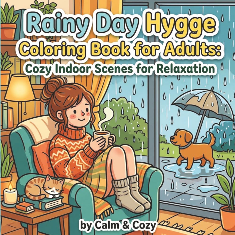 Rainy Day Hygge Coloring Book for Adults: Cozy Indoor Scenes for Relaxation, Comfort & Stress Relief (Calm & Cozy™ Coloring Book Collection)