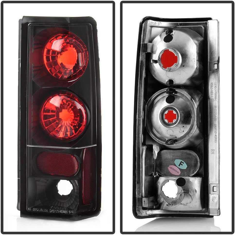 ACANII - For 1985-2005 Chevy Astro Van GMC Safari Black Rear Tail Lights Brake Lamps Driver & Passenger Side