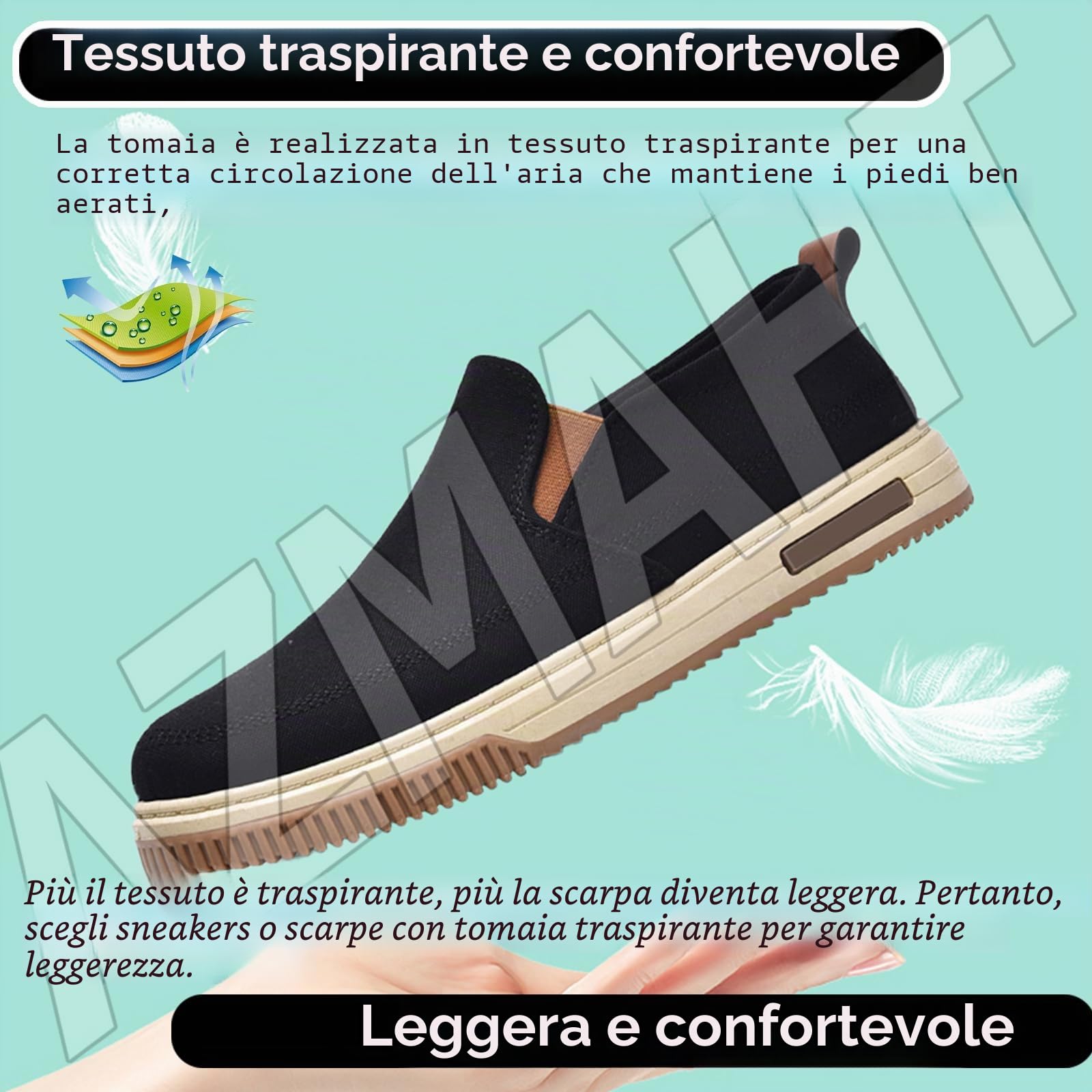 Scarpa Uomo per Fascite Plantare Scarpe Slip on Pianta Larga Sneaker Casual Senza Lacci Sneakers da Passeggio Ortopediche comode,Marrone,45 EU