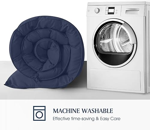 Miniatura 5 de Blue Ridge Home Fashions - Edredón sintético de microfibra para todas las estaciones, relleno de poliéster hipoalergénico, Poliéster, Marino, King