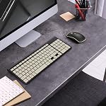 J JOYACCESS Silent Wireless Mouse, Portable Wireless Computer Mouse with 5 Adjustable DPI Levels, USB Mouse for Desktop, Notebook, MacBook, Chromebook, PC (Black Gold)